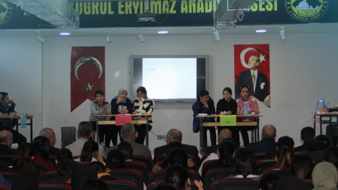 Rıza Ertuğrul Eryılmaz Anadolu Lisesinde Bilgi Yarışması Düzenlendi